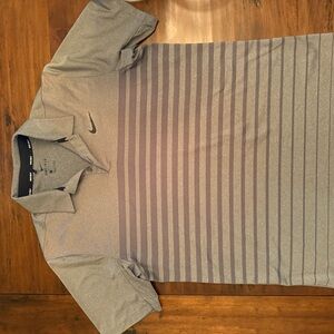 Nike Men's Polo Shirt in Gray with Stripes